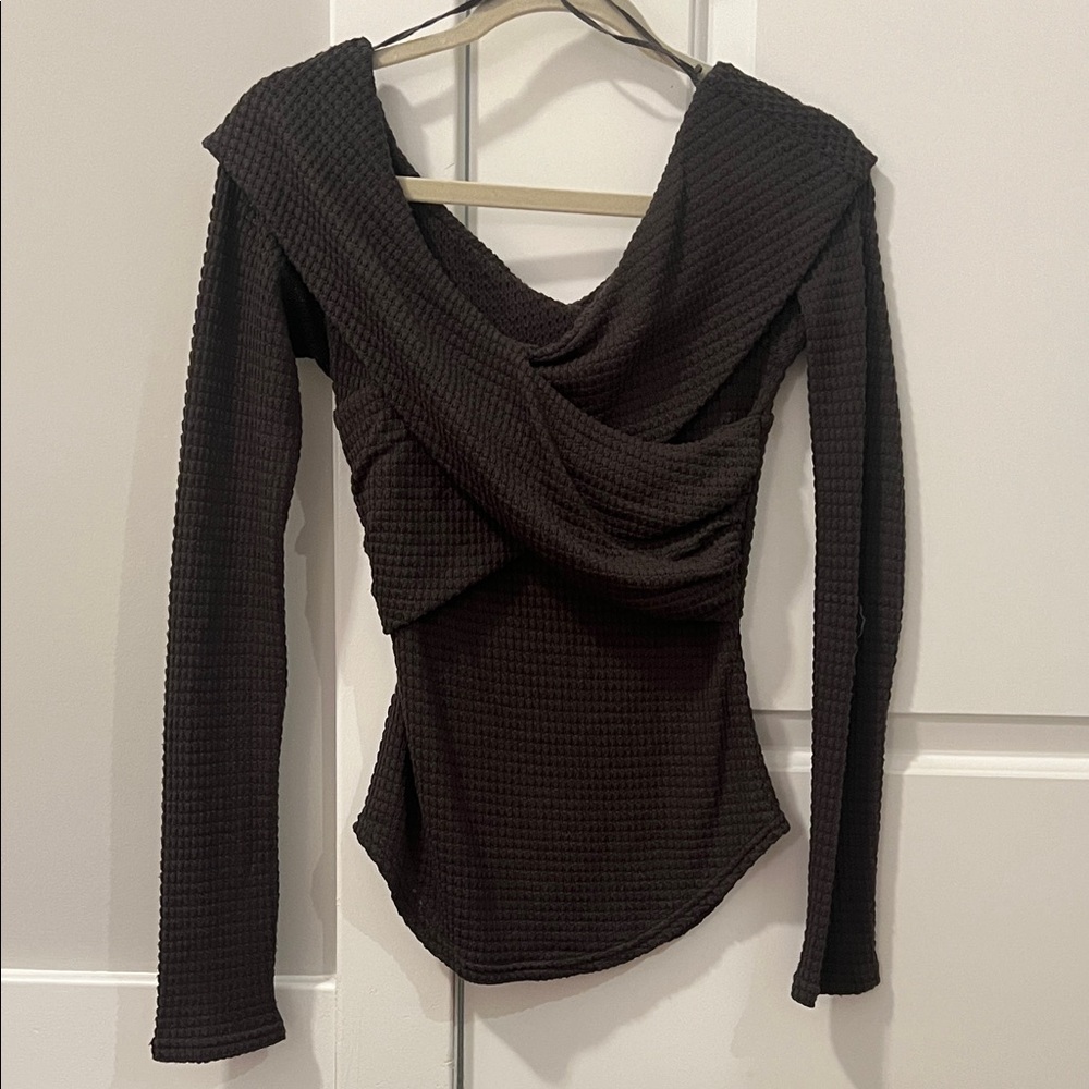 Free People - Dark Grey Long Sleeve Top